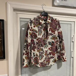 Talbots Multicolor Paisley Button Down Shirt